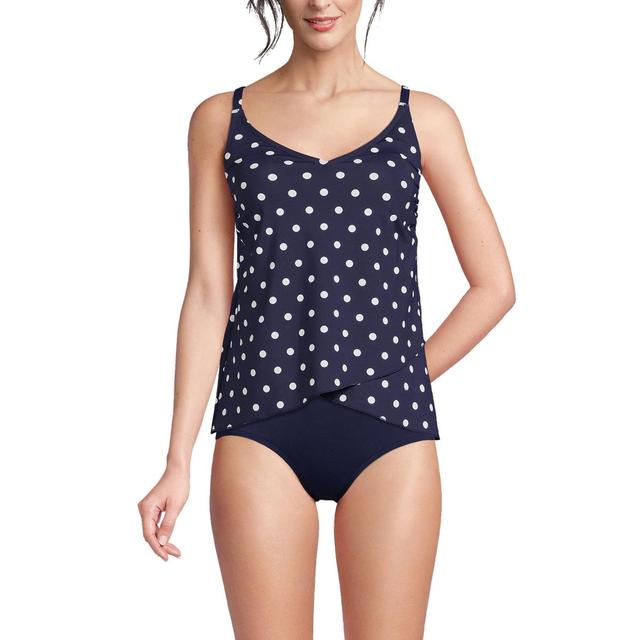 Lands End Womens D-Cup Chlorine Resistant Tulip Hem Tankini Swimsuit Top Product Image