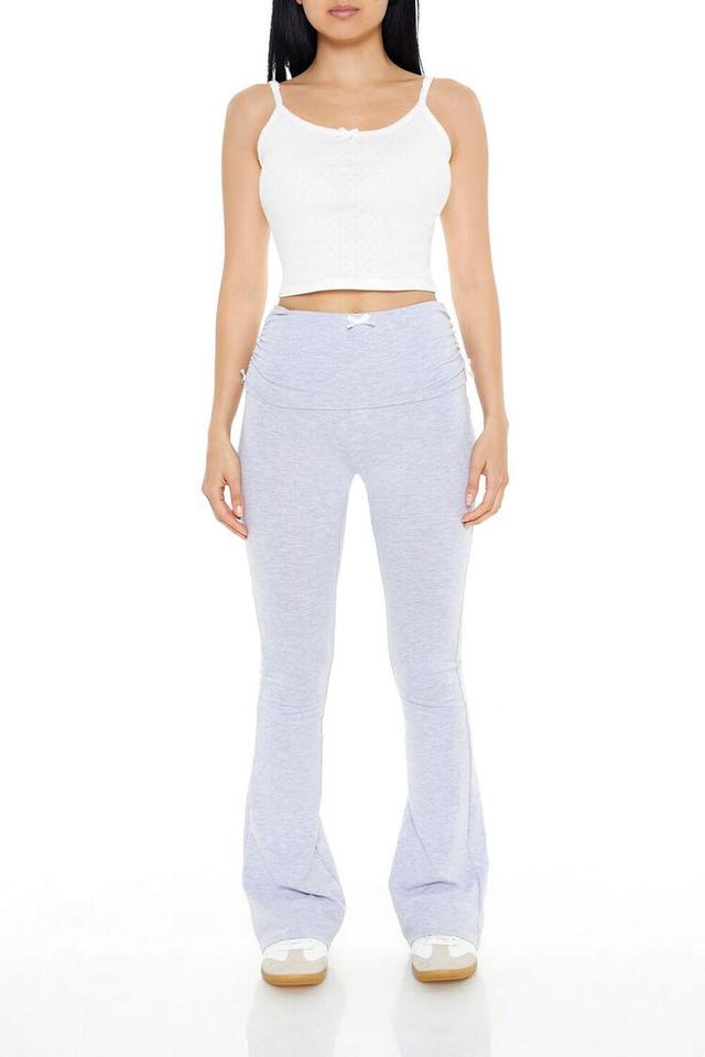 Ruched Flare Bow Leggings | Forever 21 Product Image