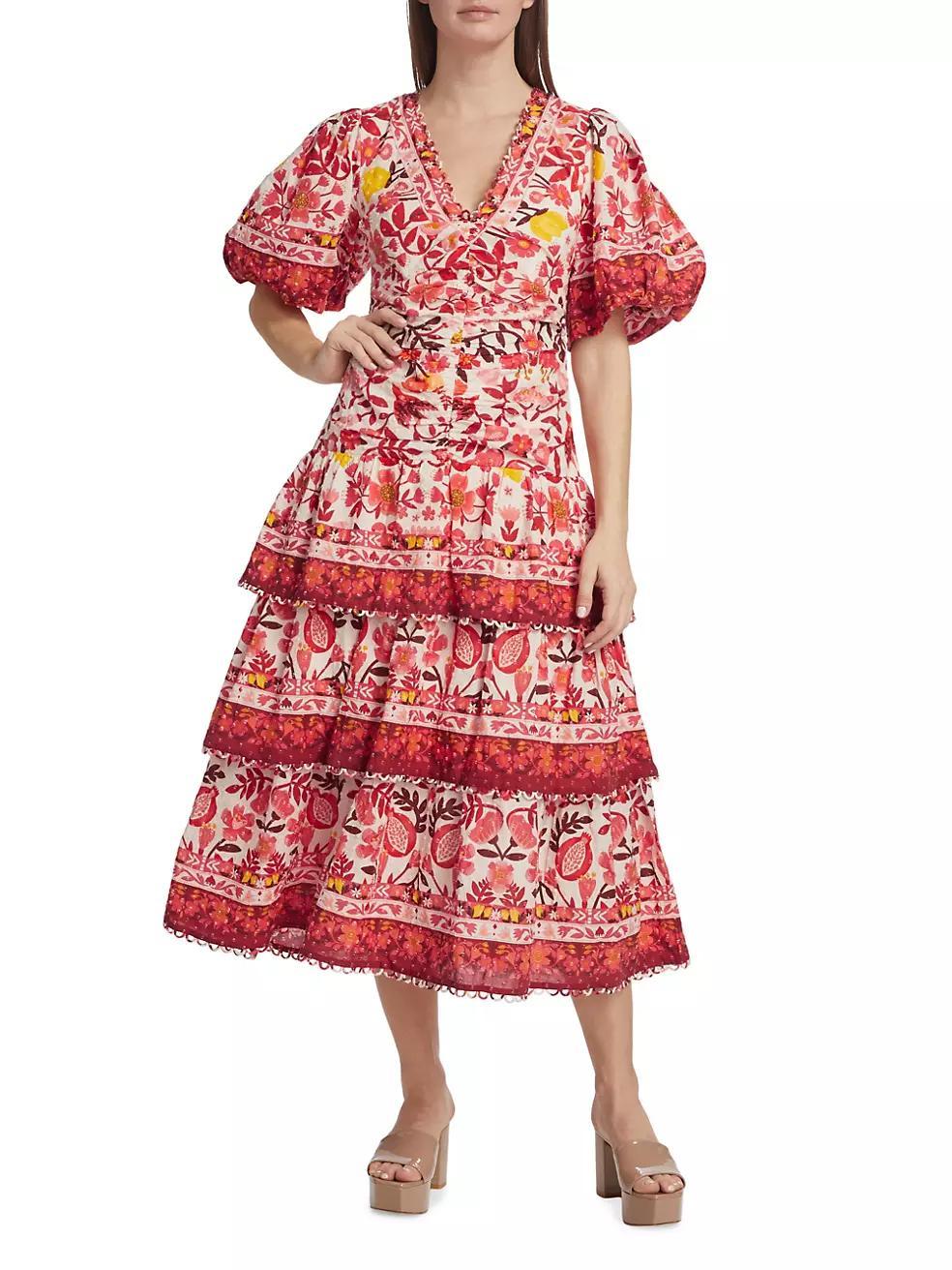 Romantic Orchard Tiered Midi-Dress Product Image