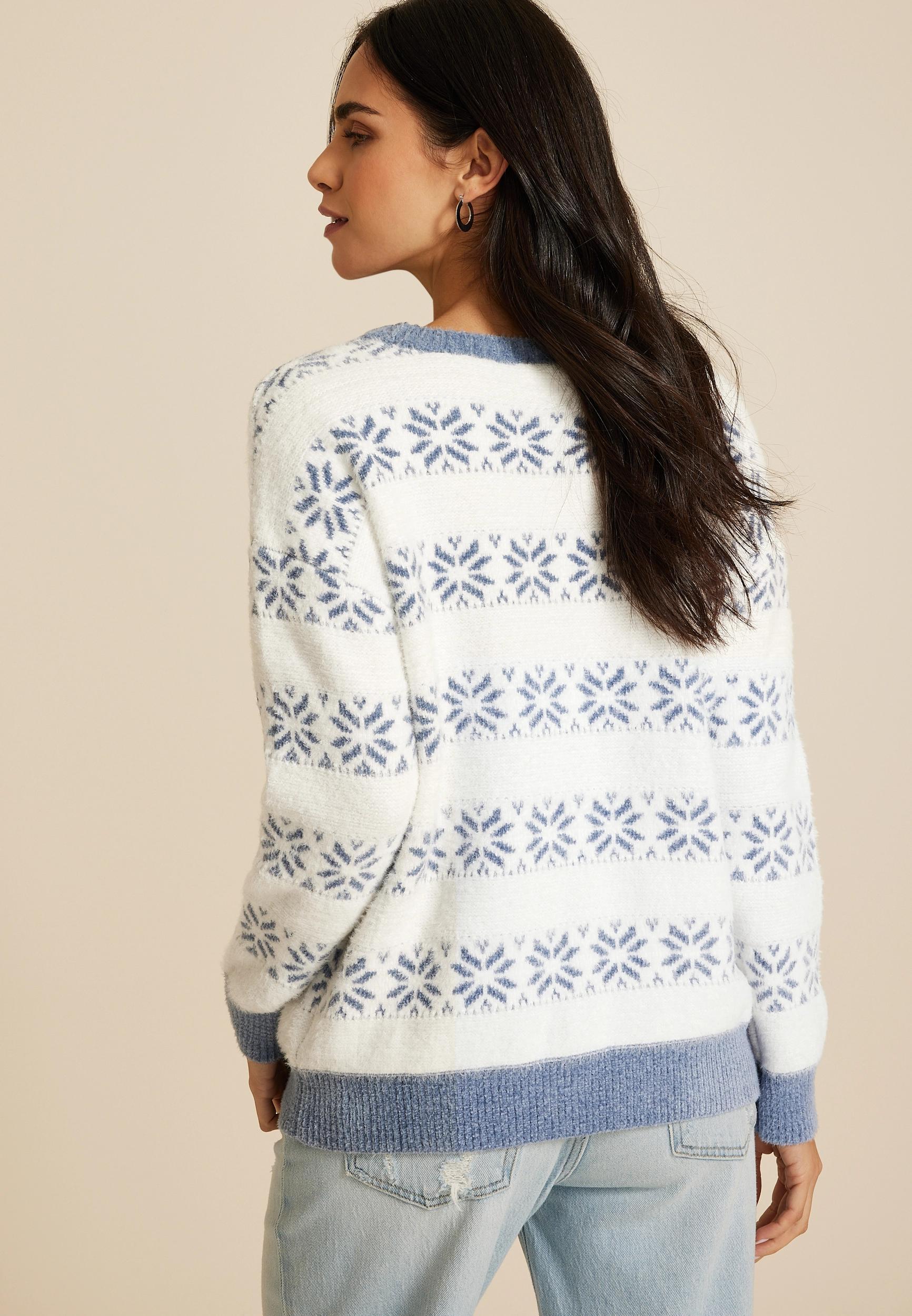 Striped Snowflake Sweater Product Image