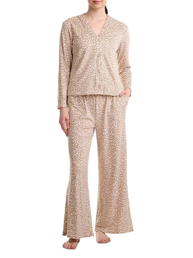 Splendid Long Sleeve Wide Leg Velour Pajamas Product Image