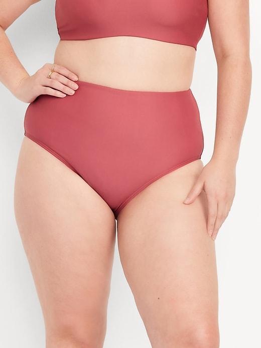 High-Waisted French-Cut Bikini Swim Bottoms Product Image