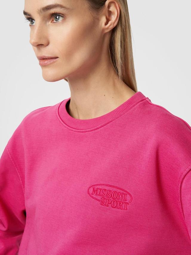 Crew-neck sweatshirt in cotton with logo Red | Missoni Product Image