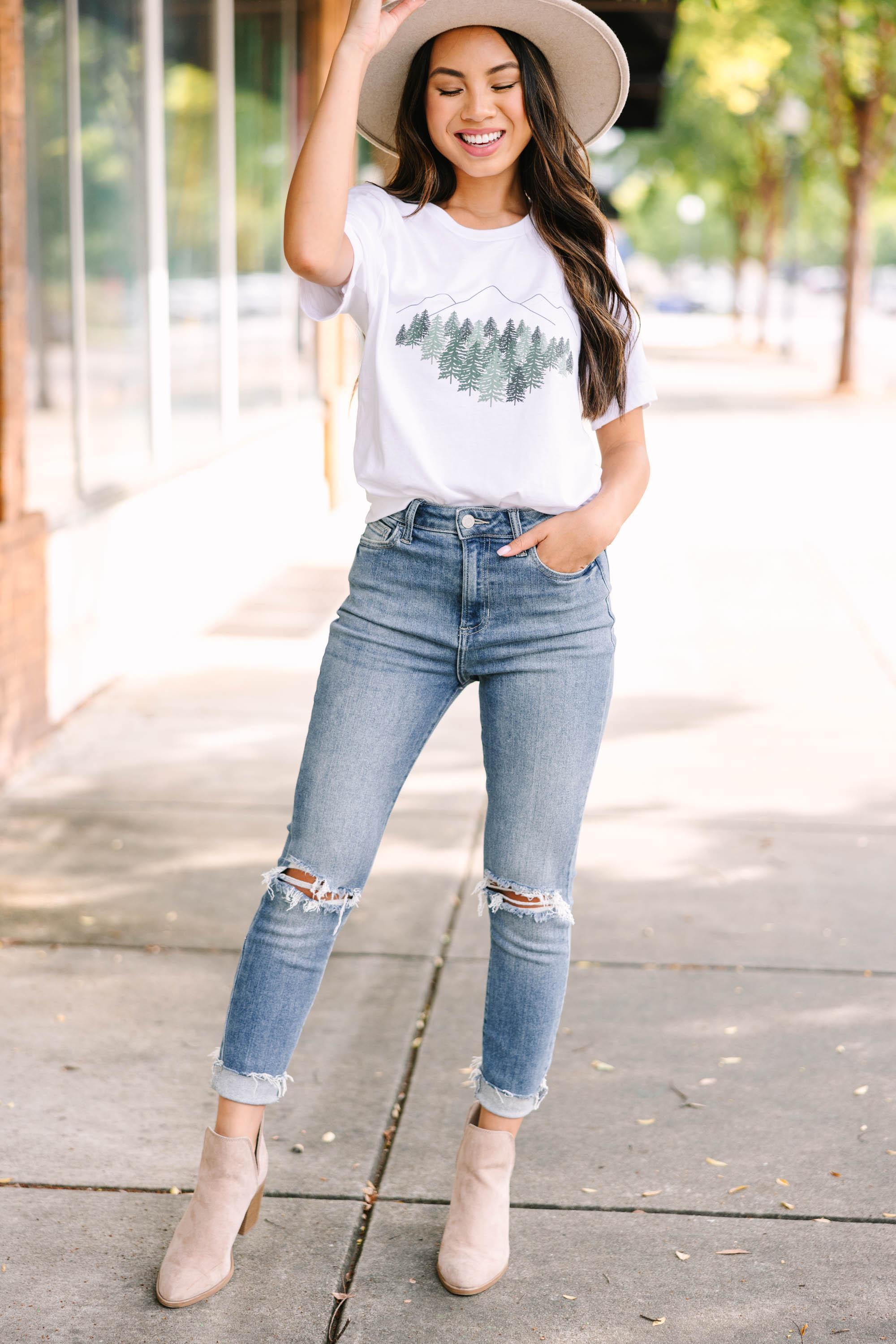 Off To The Mountains White Graphic Tee Female Product Image