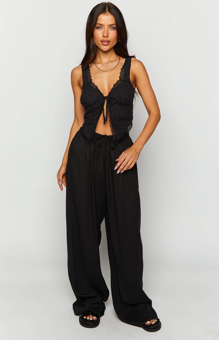 Cici Black Drawstring Pants Product Image