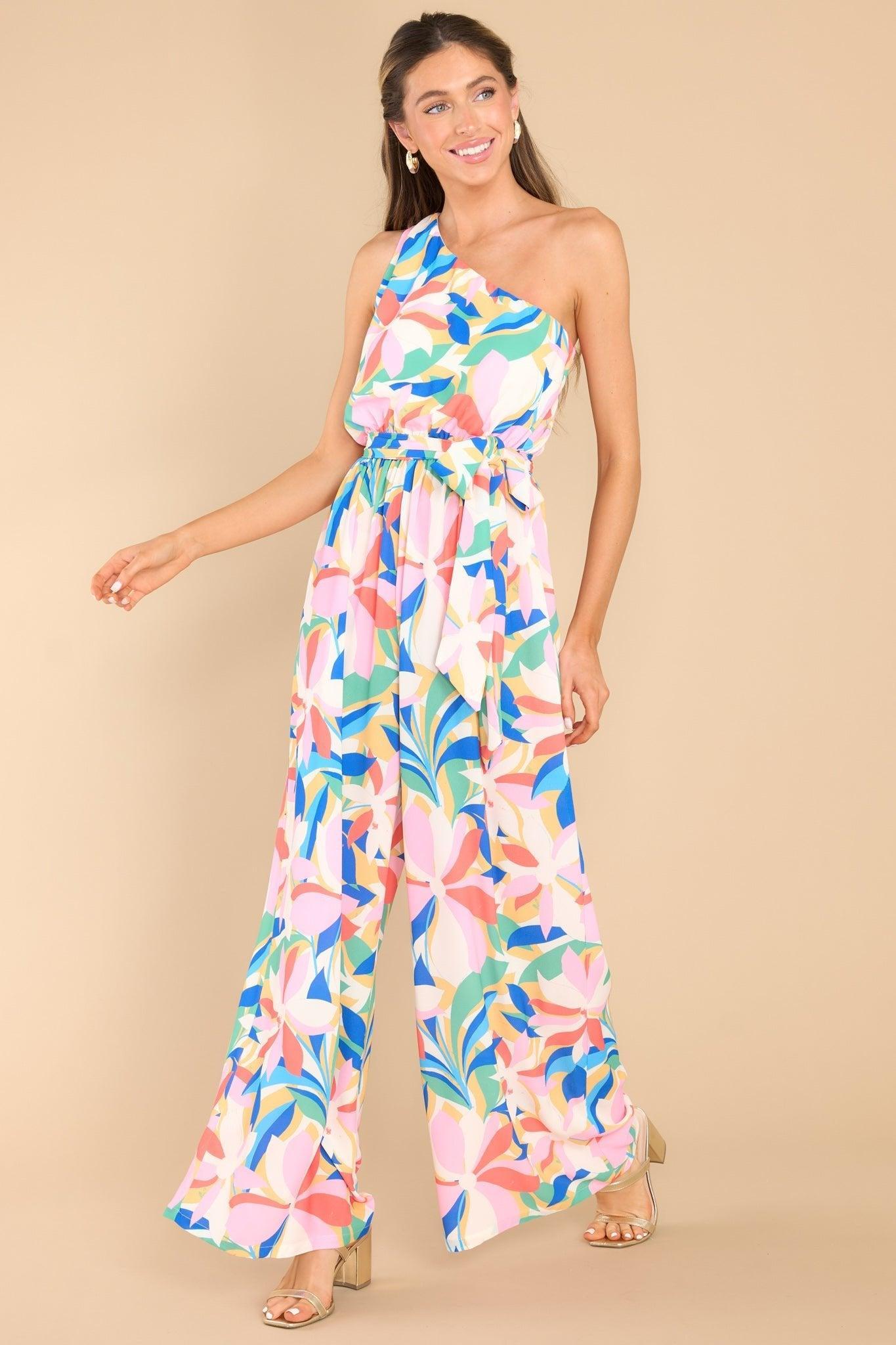 Riding The Tide White Multi Print Jumpsuit Product Image