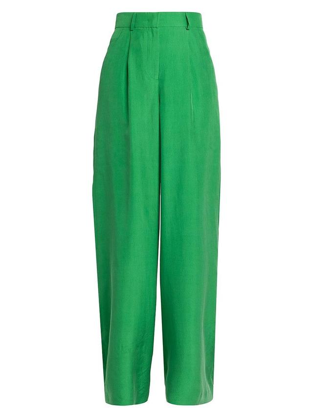 Womens Silk High-Rise Trousers Product Image