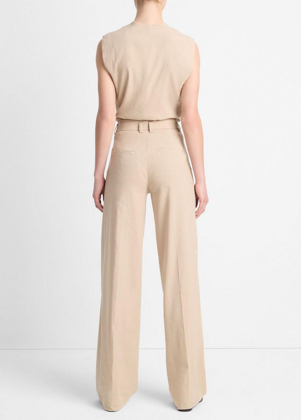 Linen-Blend High-Waist Wide-Leg Pant product image