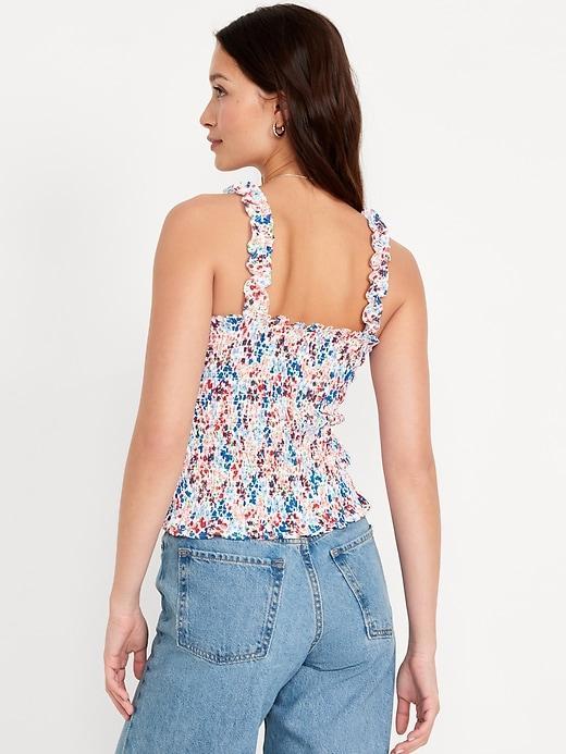 Fitted Smocked Tank Top Product Image