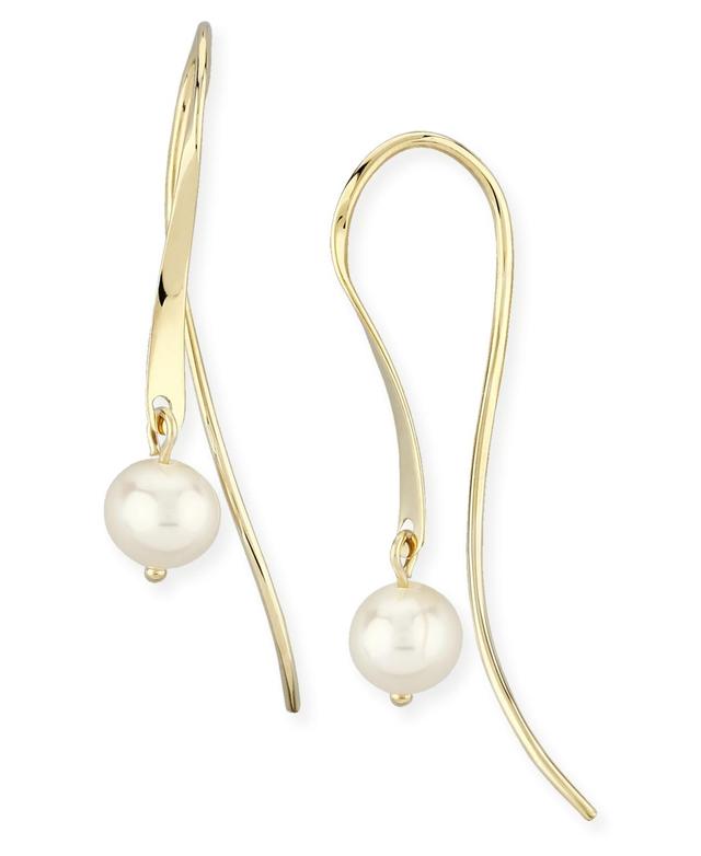 Saks Fifth Avenue Made in Italy Saks Fifth Avenue Women's 14K Yellow Gold & Freshwater Pearl Drop Earrings  - female - Size: one-size Product Image