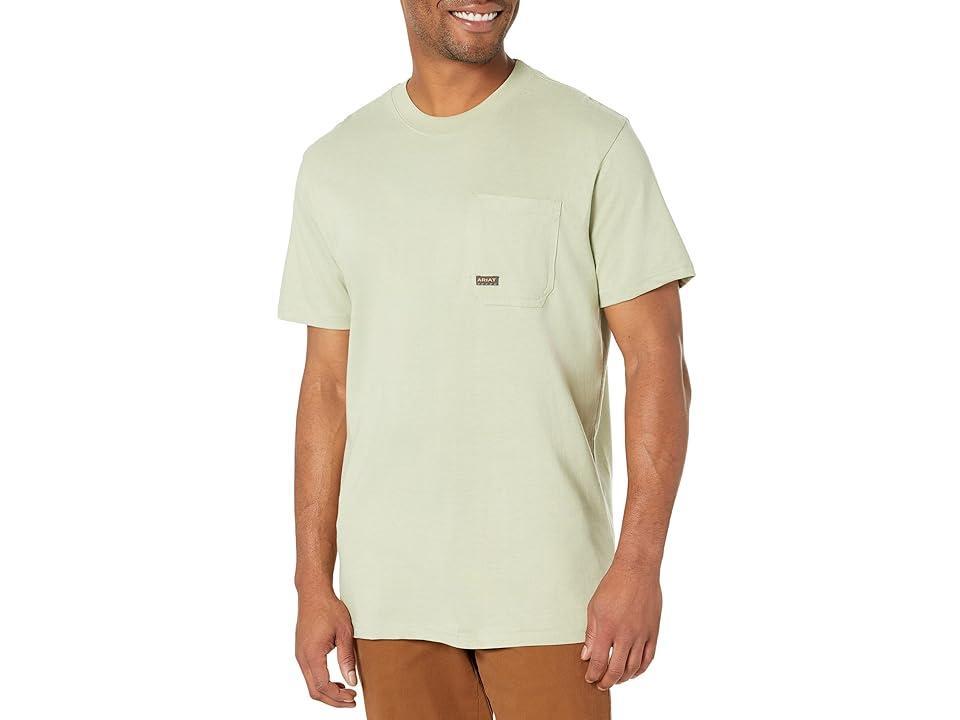 Ariat Rebar Cotton Strong American Bass T-Shirt (Desert Sage Heather) Men's Clothing Product Image