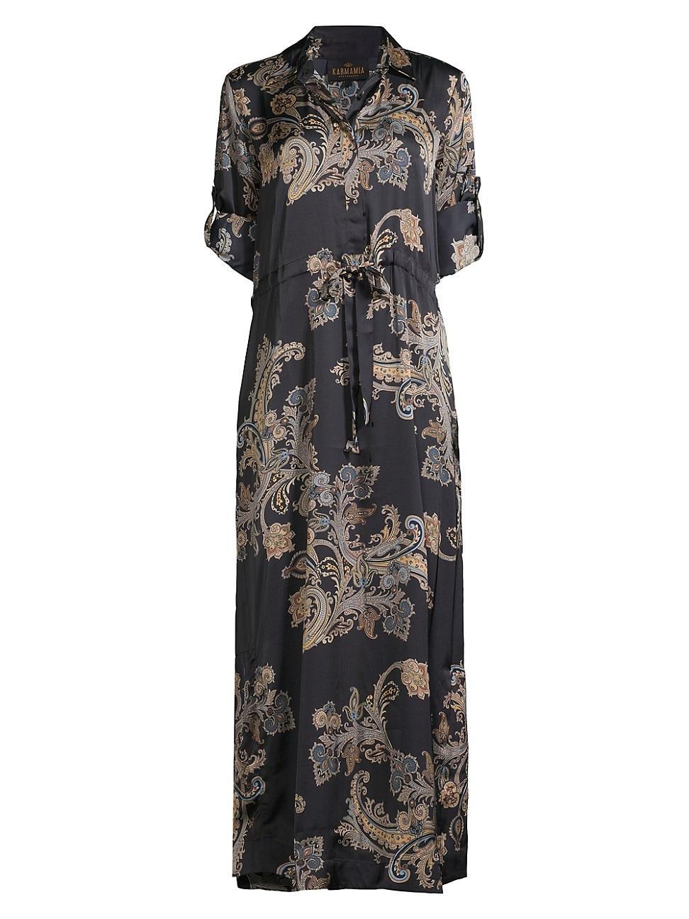 Womens Nakita Satin Paisley Maxi Dress Product Image