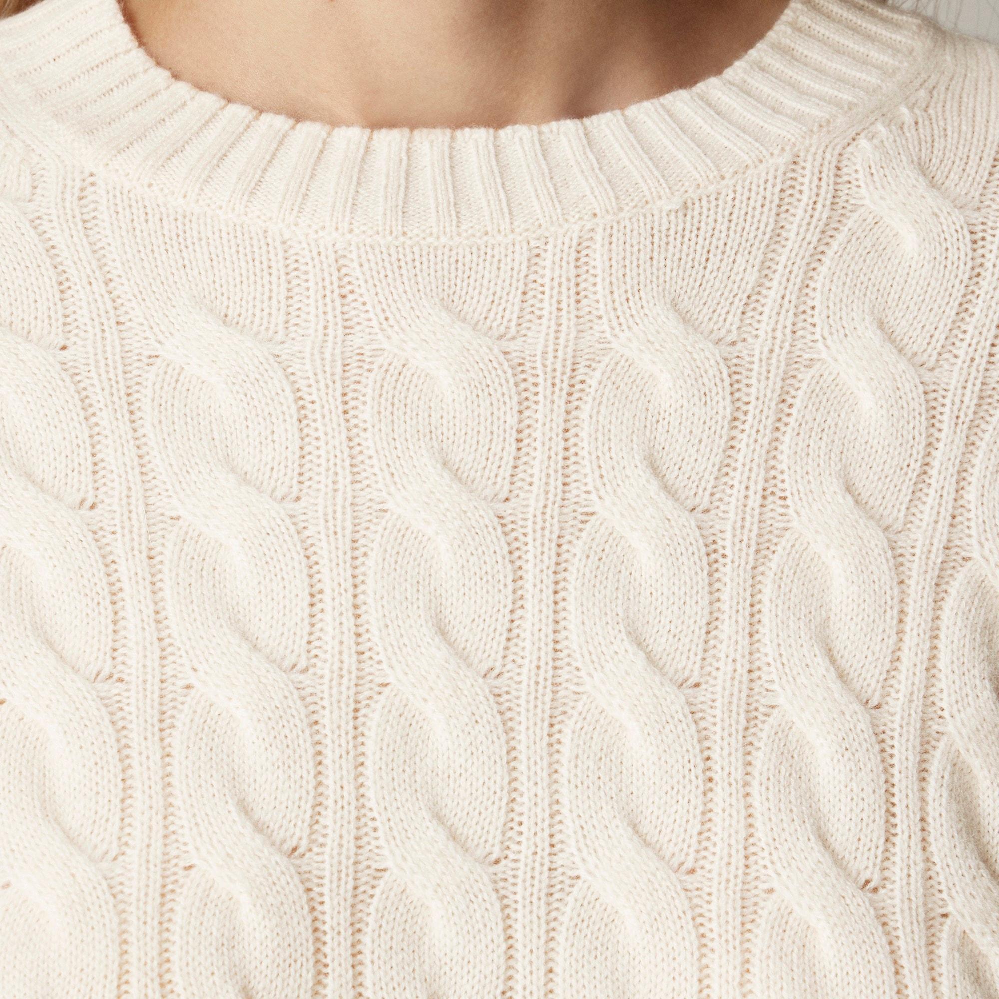 Cashmere shrunken cable-knit crewneck sweater Product Image