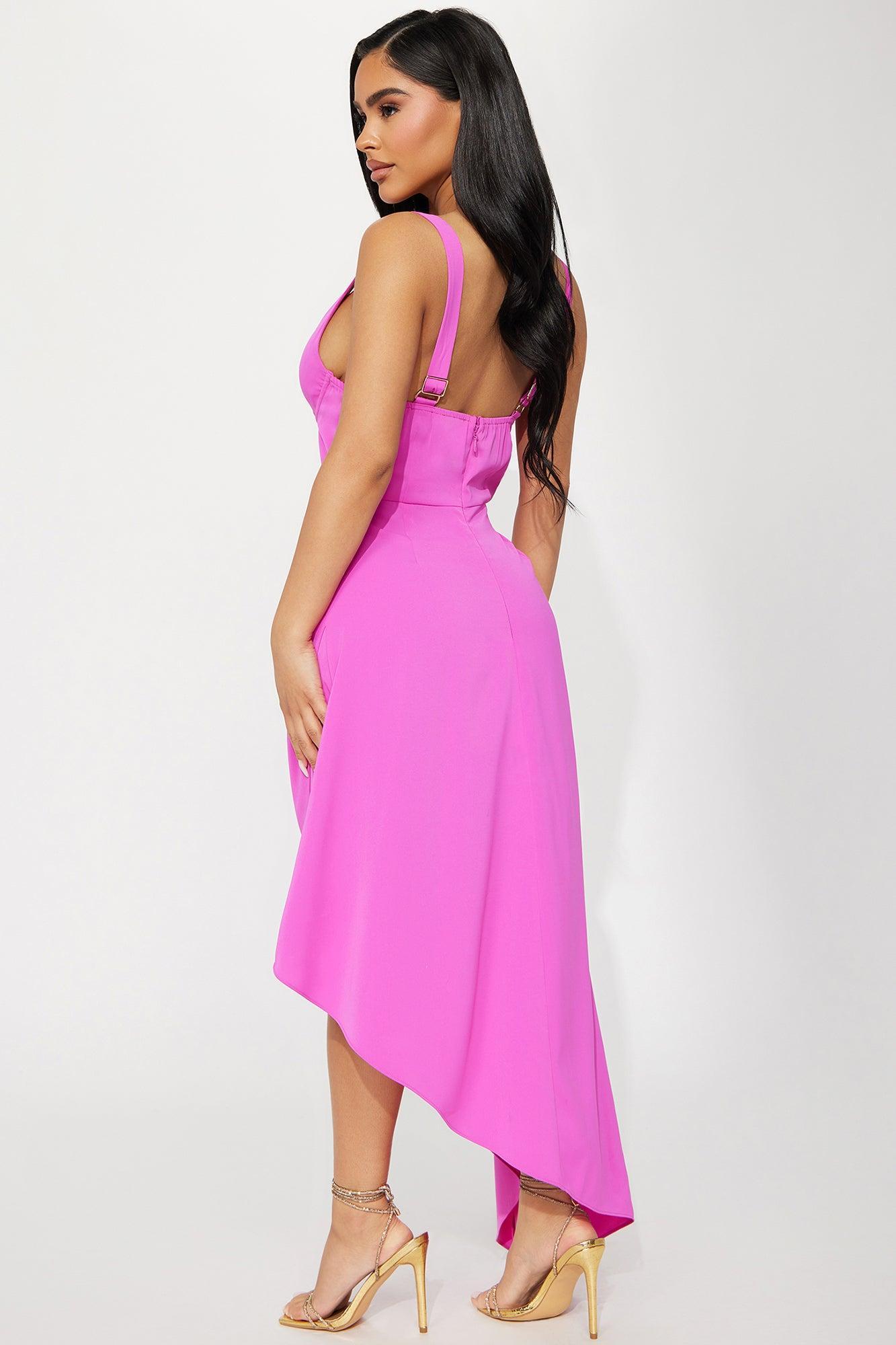 Radio Moves Maxi Dress - Fuchsia Product Image