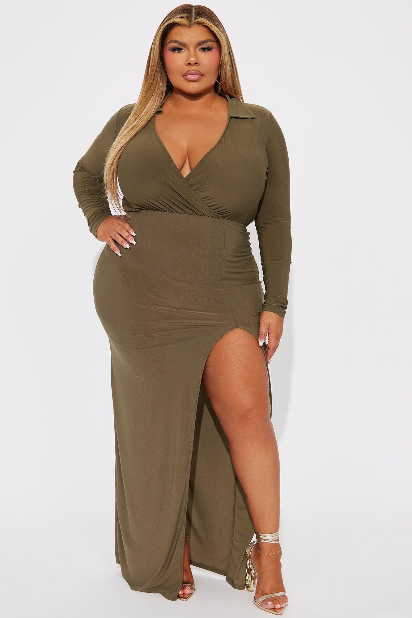 Marisa Collar Maxi Dress - Olive Product Image