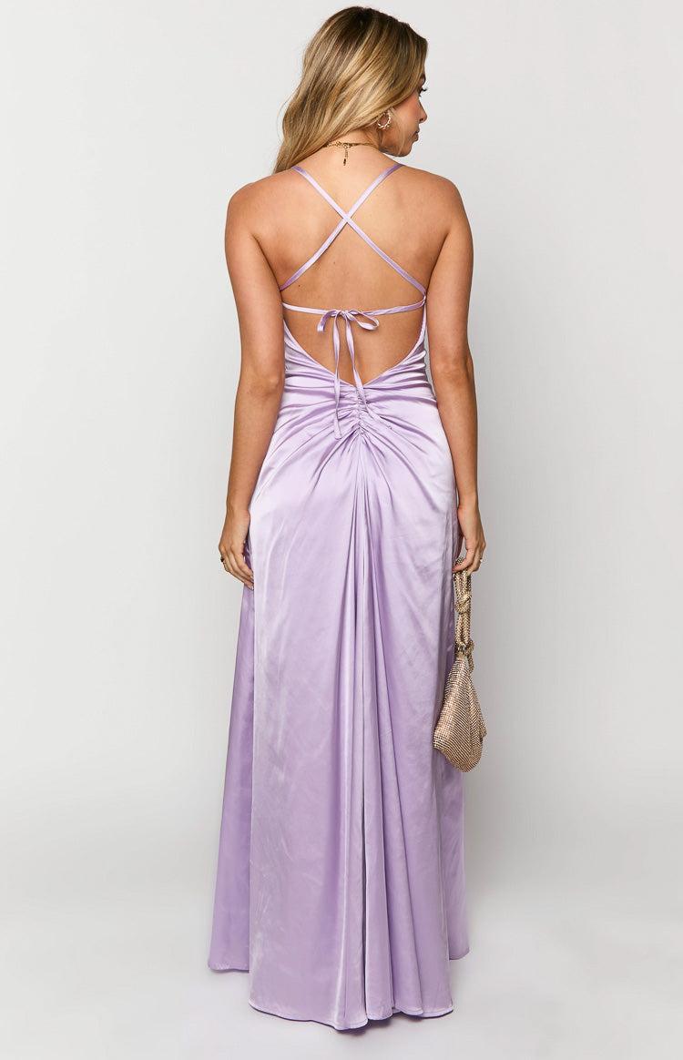 Blaise Lilac Satin Maxi Dress Product Image