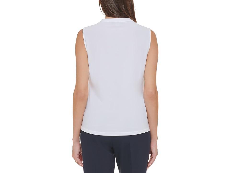 Tommy Hilfiger Sleeveless Twist Front Knit (Ivory) Women's Blouse Product Image