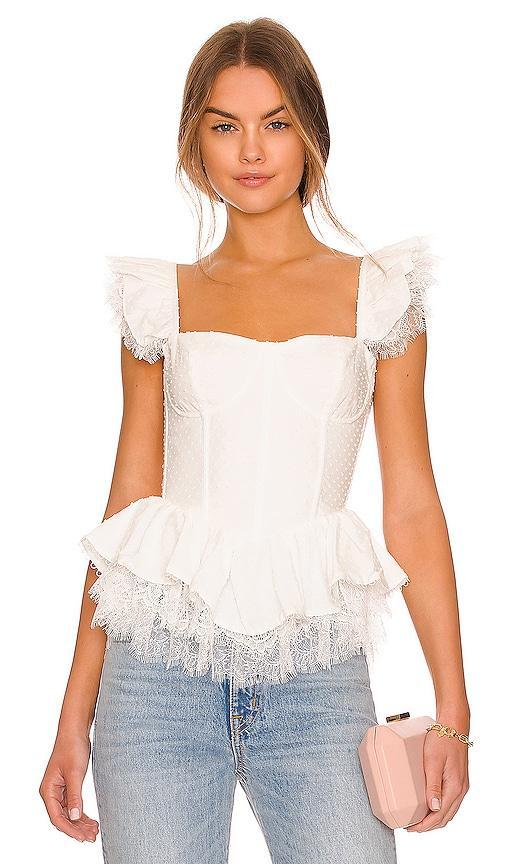 V. Chapman Sorento Corset Top in White. Product Image