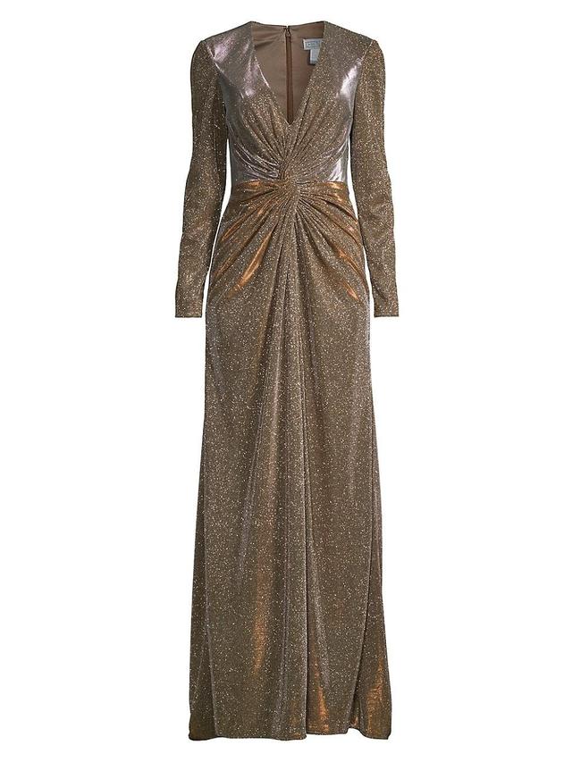 Womens Metallic Long Sleeve Gown Product Image