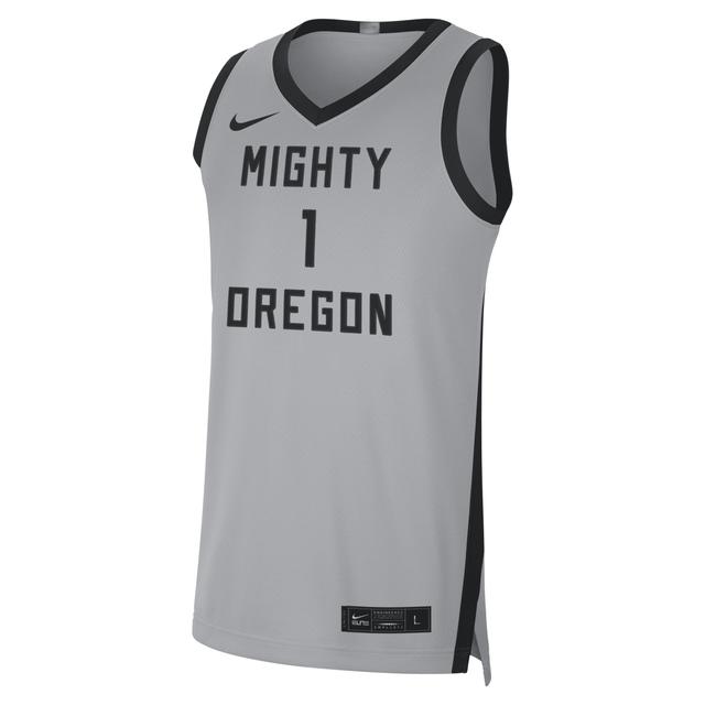 Mens Nike #1 Gray/Black Oregon Ducks Limited Basketball Jersey Grey Product Image