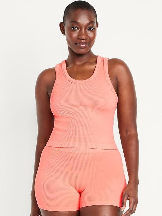 Fitted Seamless Ribbed Tank Top Product Image