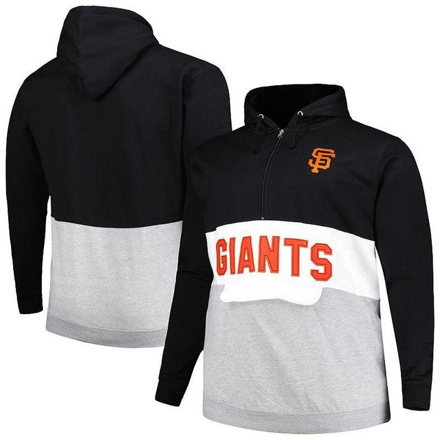 Mens /White San Francisco Giants Big & Tall Fleece Half-Zip Hoodie Product Image