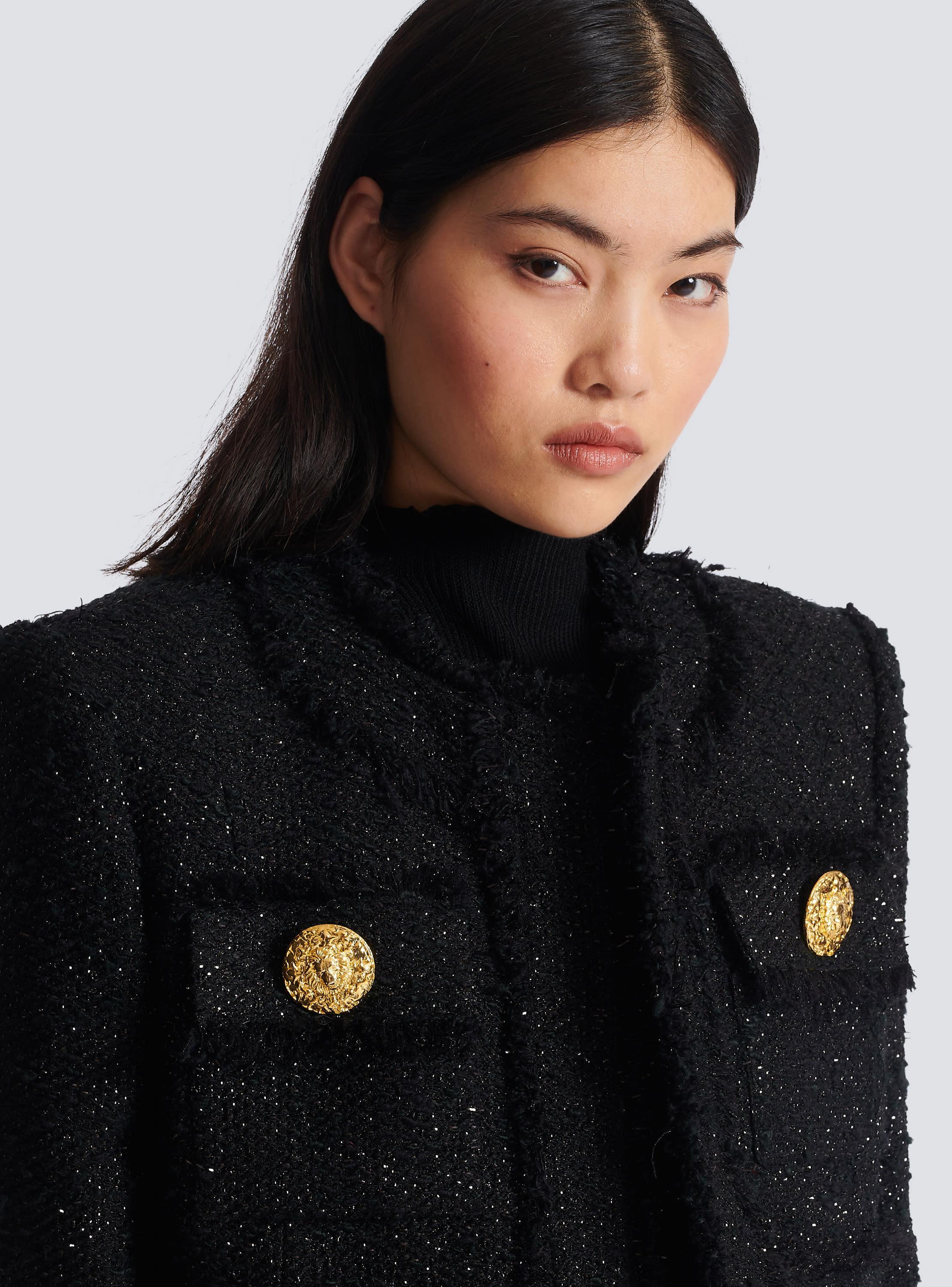 Cropped lurex tweed jacket Product Image