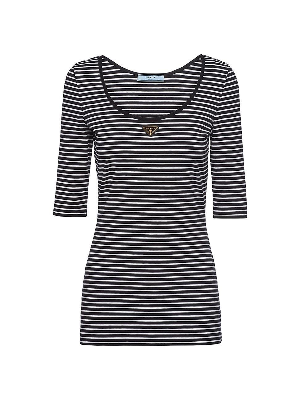 Womens Striped Jersey Top Product Image