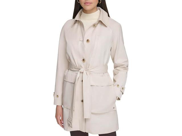 Calvin Klein Belted Rain Jacket (Sand) Women's Jacket Product Image