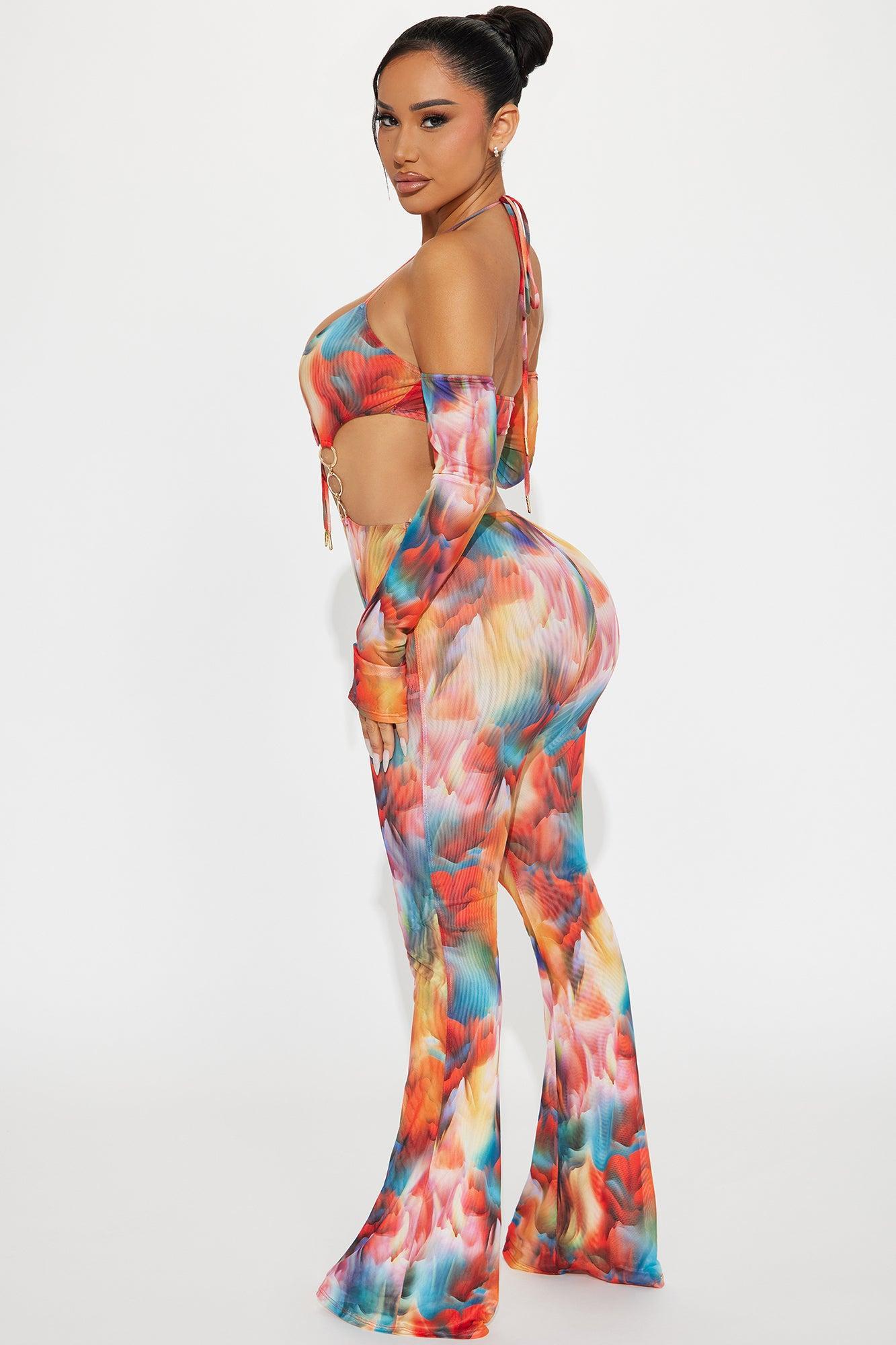 Take Notice Mesh Jumpsuit - Multi Color Product Image