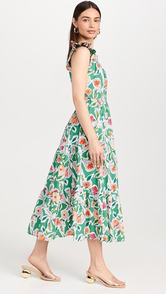 English Factory Back Bow Floral Midi Dress | Shopbop Product Image