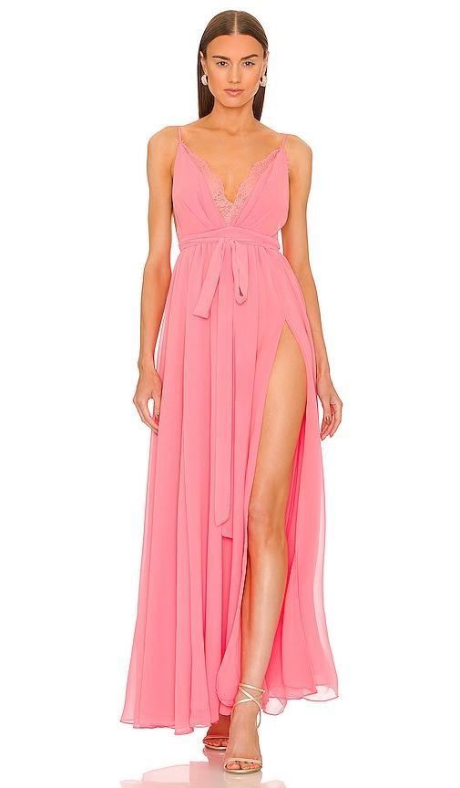 Michael Costello x REVOLVE Justin Gown in Pink. Product Image