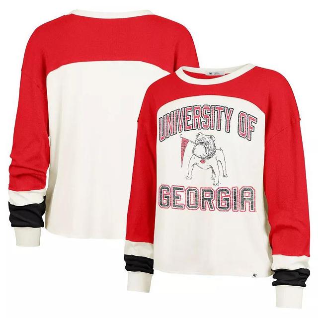 Womens 47 Cream Georgia Bulldogs Double Header Curve Raglan Long Sleeve T-Shirt Product Image