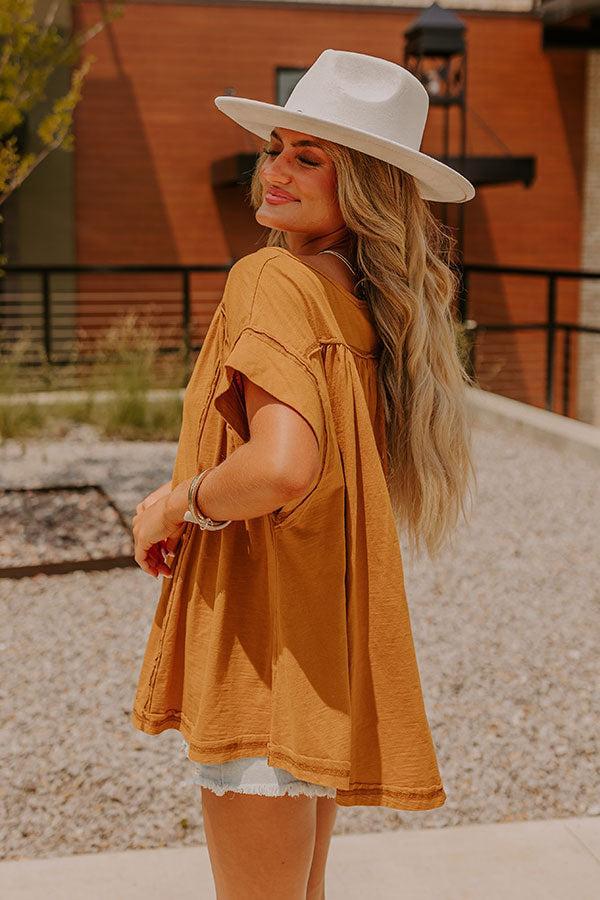 Full Of Charm Shift Top in Camel Product Image