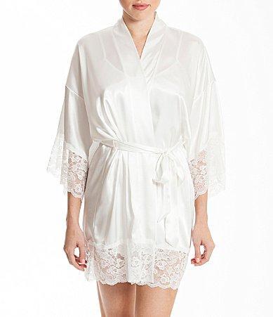 Womens The Bride Satin & Lace Wrapper Robe Product Image