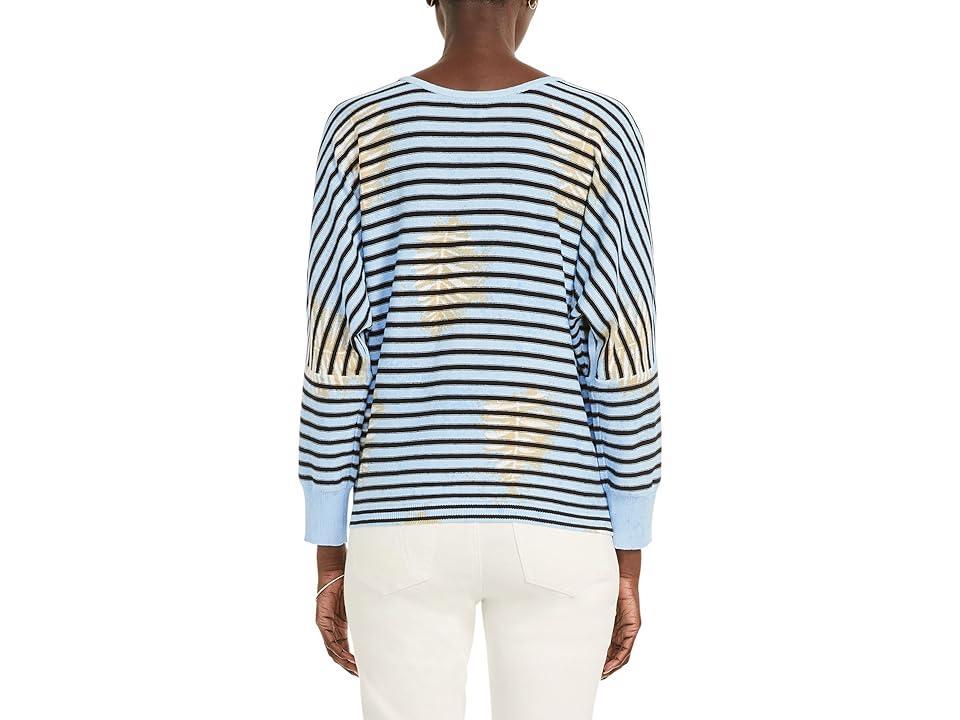 NIC+ZOE Stamped Stripes Sweater Multi) Women's Clothing Product Image