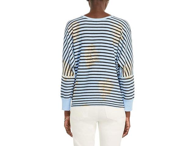 NIC+ZOE Stamped Stripes Sweater (Blue Multi) Women's Clothing Product Image