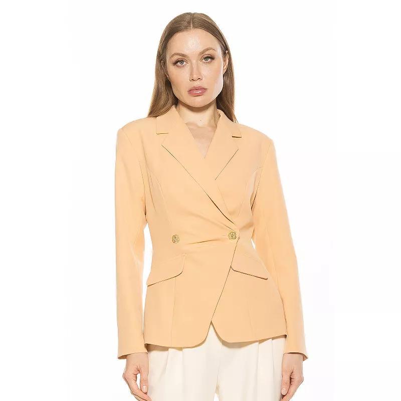 Womens ALEXIA ADMOR Tansy Draped Soft Structured Single Button Blazer Product Image