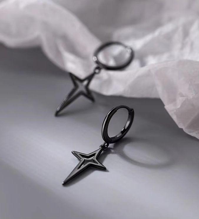 925 Sterling Silver Star Drop Earring Product Image