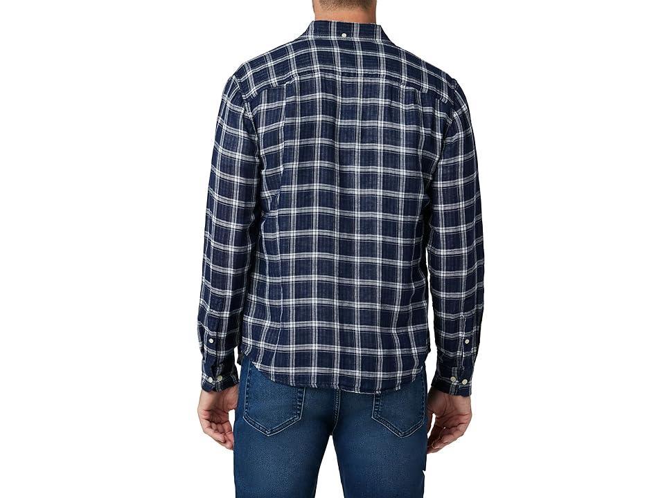 Joe's Jeans Oliver Point Collar Shirt (True Navy Plaid) Men's Clothing Product Image