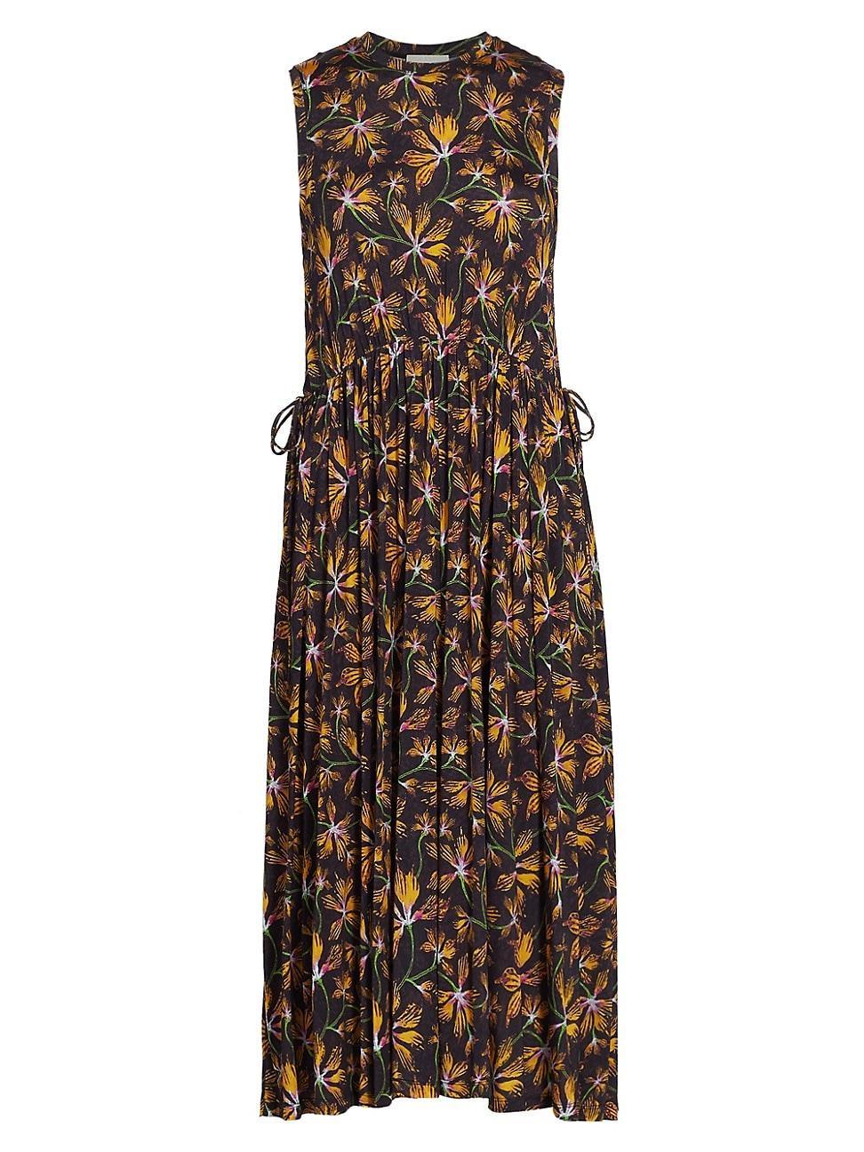 Ulla Johnson Clea Floral Print Sleeveless Midi Dress Product Image