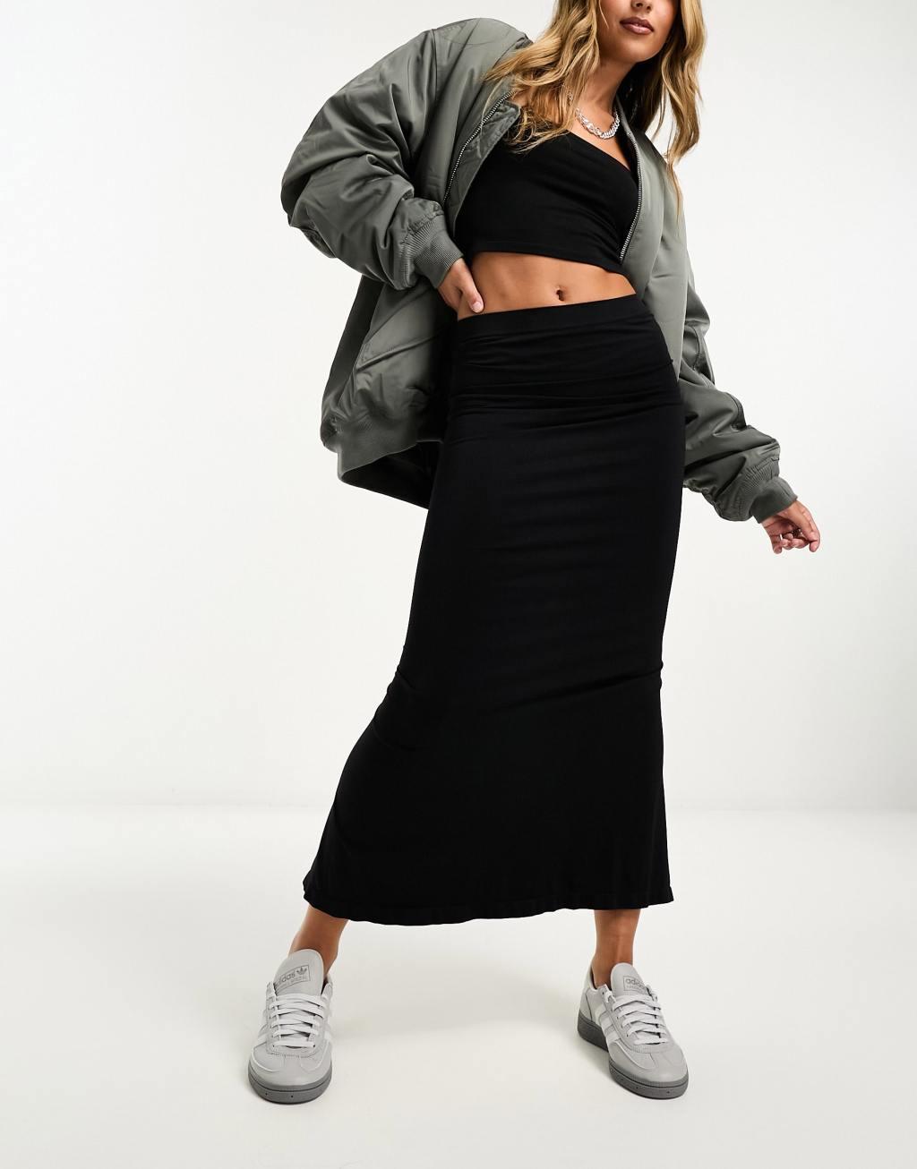 Miss Selfridge seamless low rise midaxi skirt Product Image