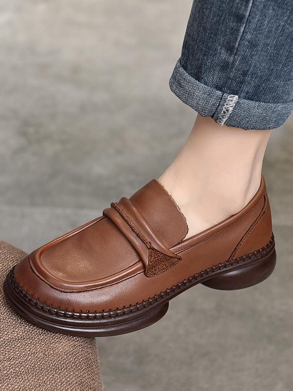 Round-Toe Solid Color Square-Toe Shoes product image