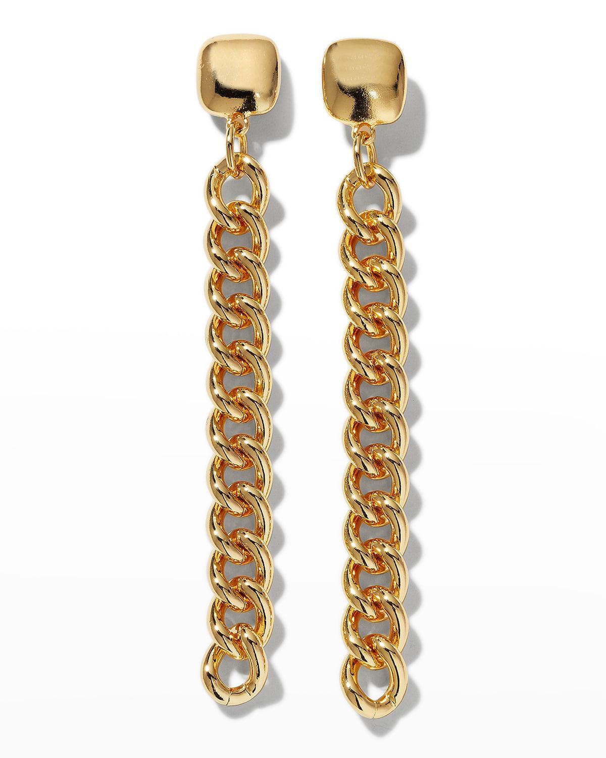 Womens 20K-Gold-Plated Chain Drop Earrings Product Image