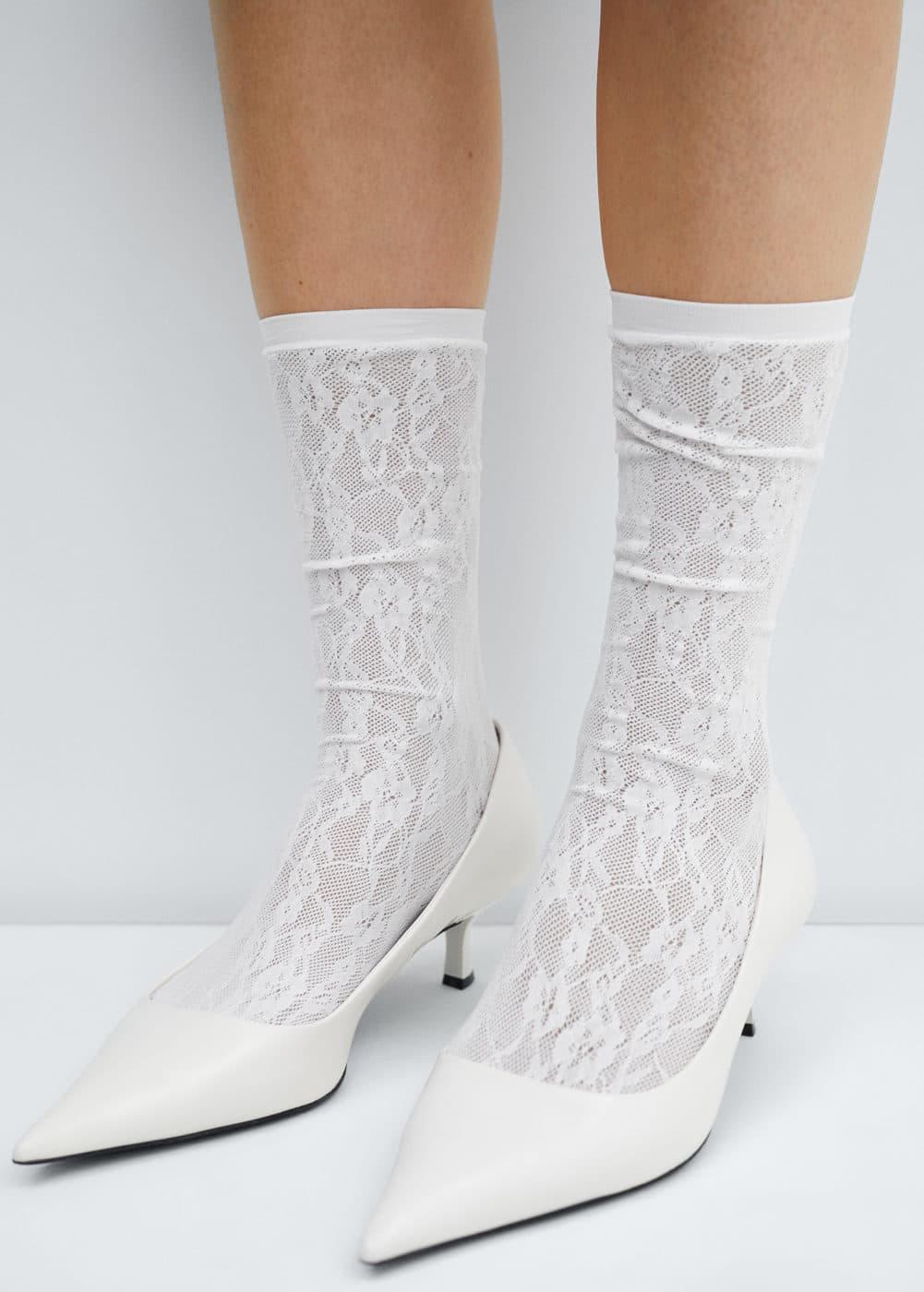 MANGO - Lace socks - One size - Women Product Image
