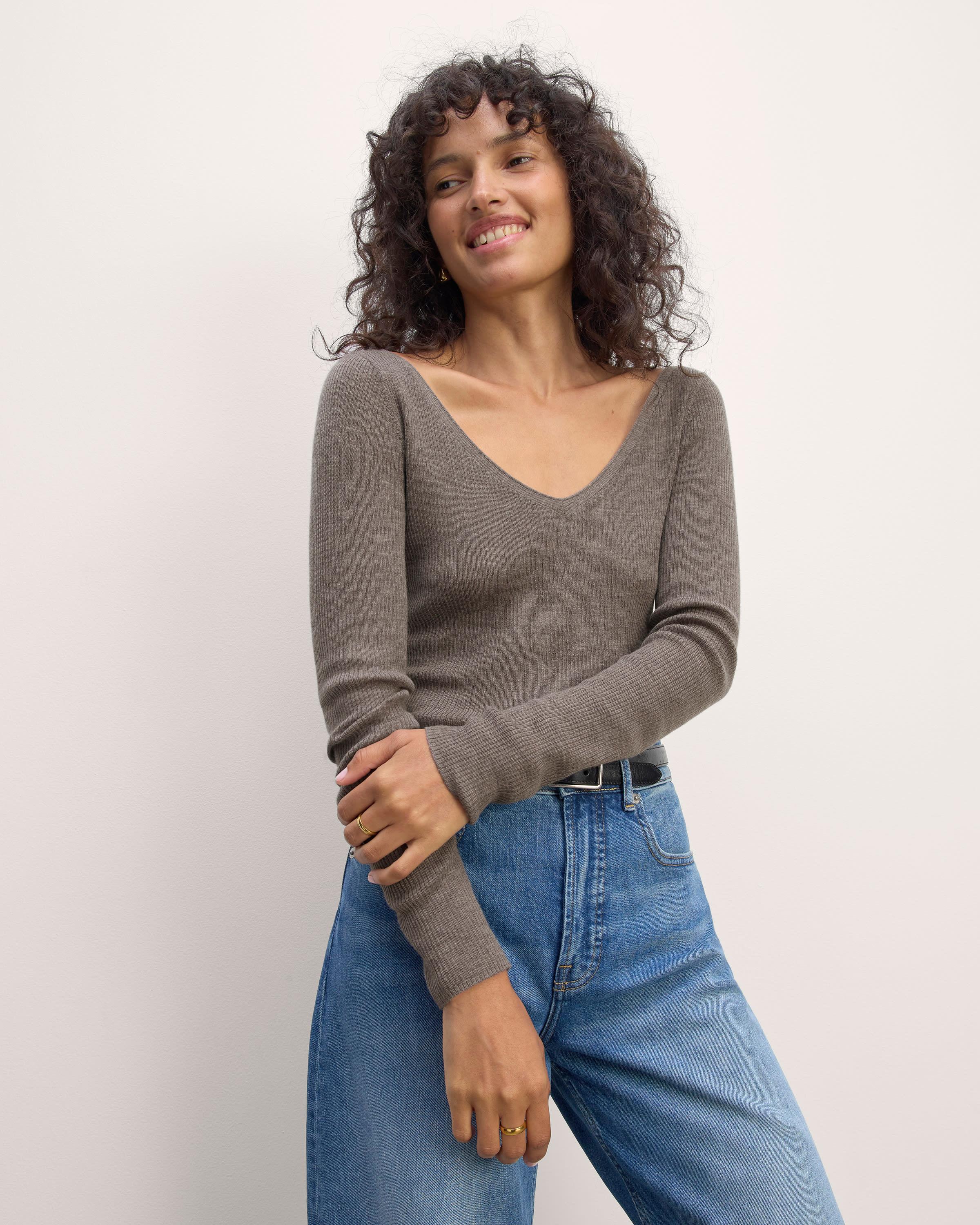 The Off-Shoulder Top in Ultrasoft Merino Product Image