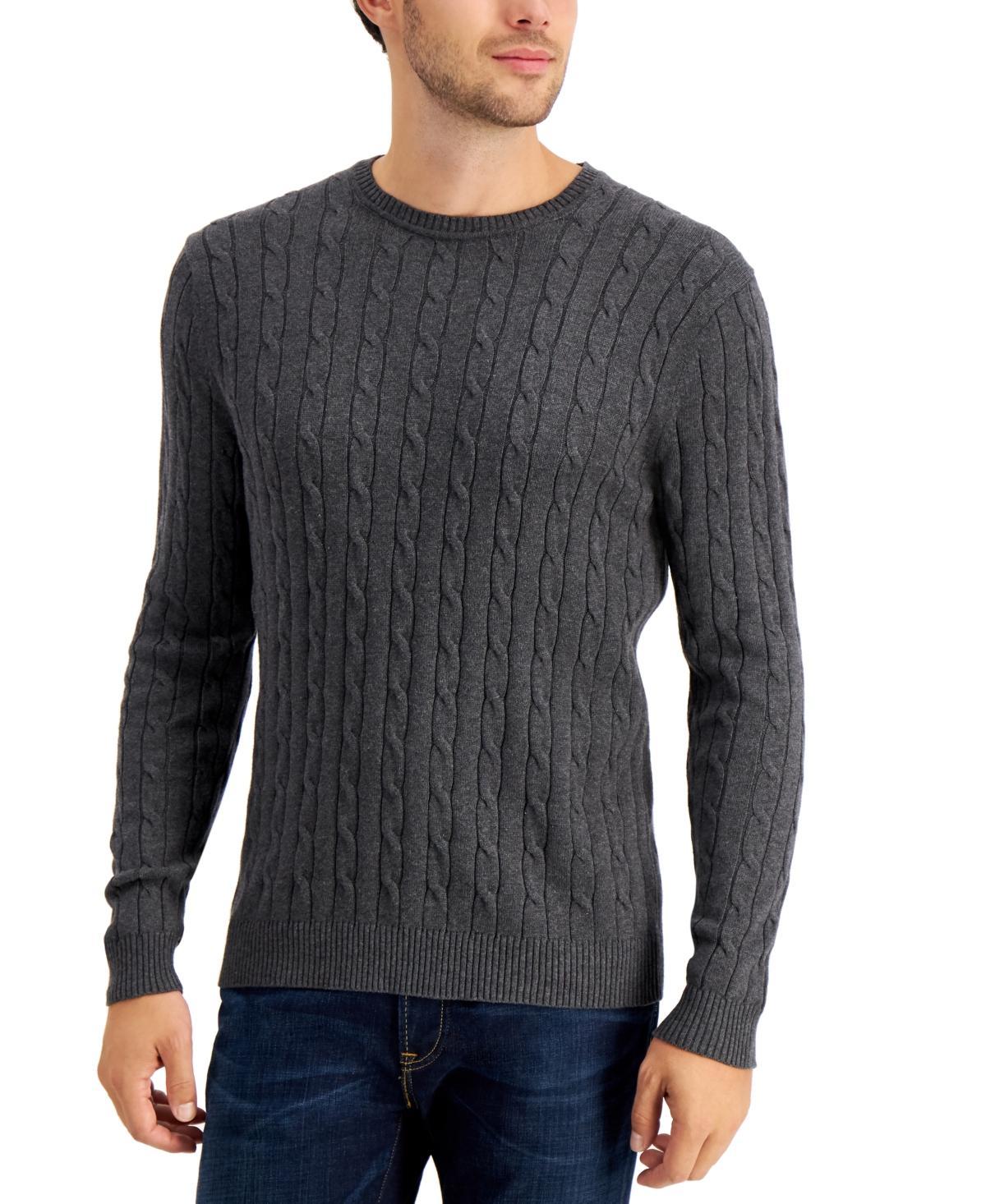 Club Room Mens Cable-Knit Cotton Sweater, Created for Macys Product Image