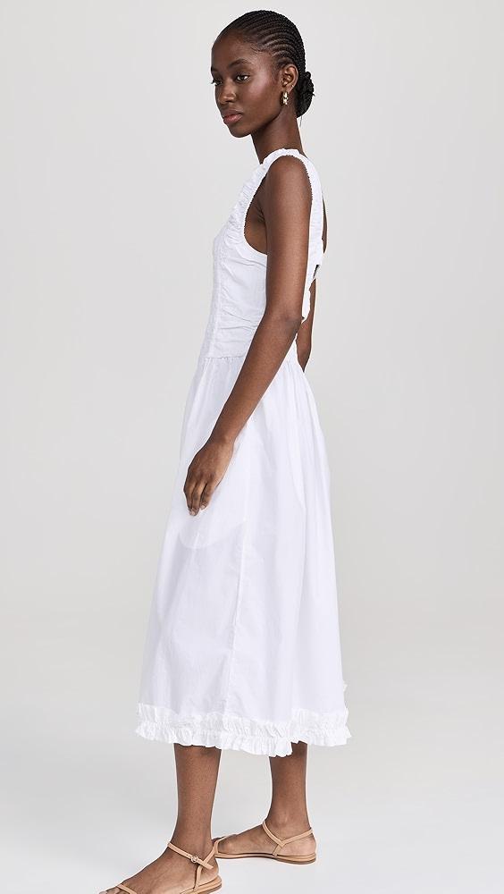 GANNI Cotton Poplin Midi Strap Smock Dress | Shopbop Product Image