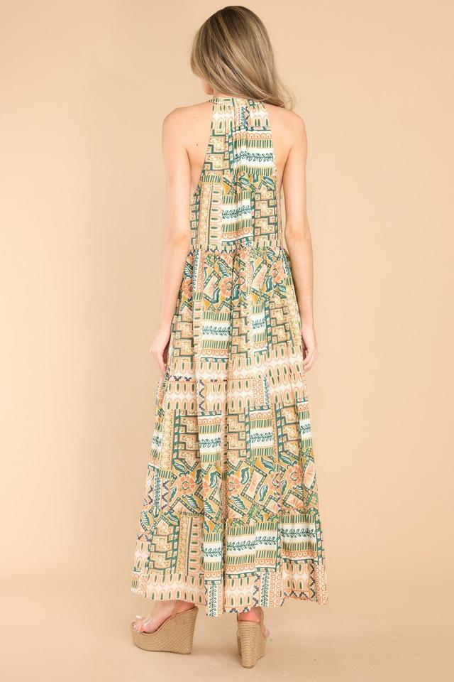 Talking Again Green Multi Print Maxi Dress Product Image