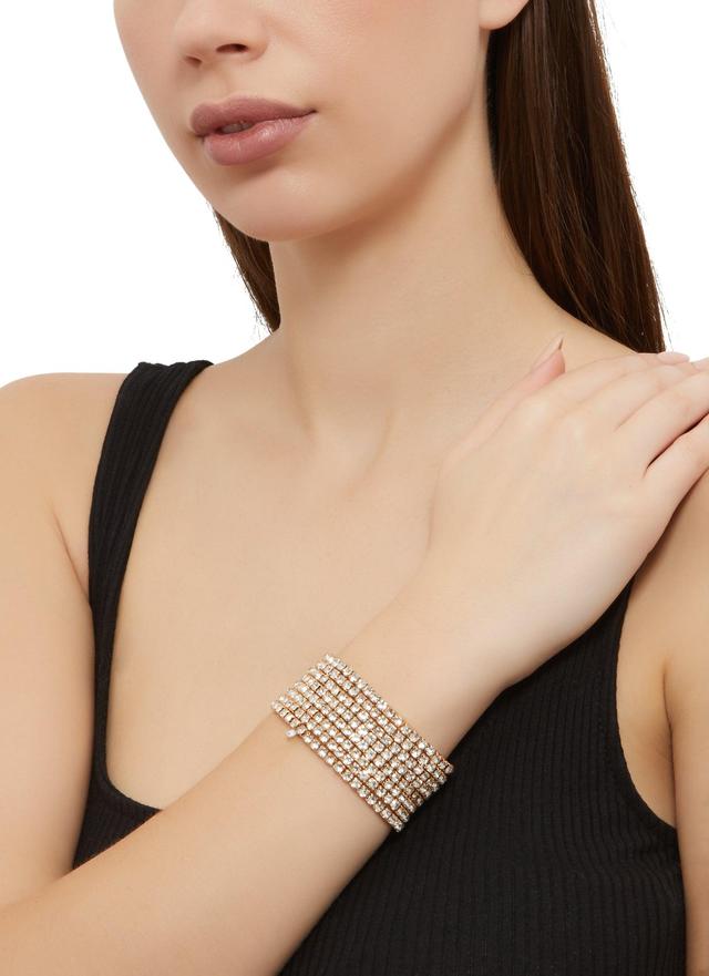 Rhinestone Stretch Bracelets Set of 8 Female Product Image